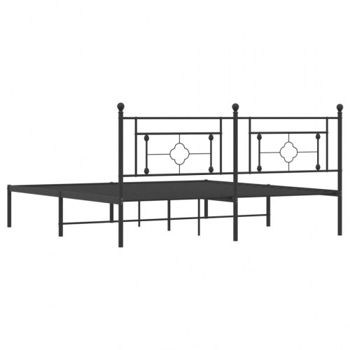 Sengeramme med sengegavl 180x200 cm metal sort