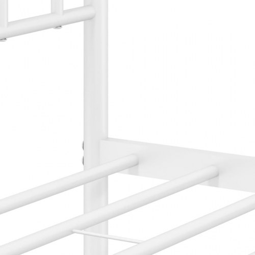 Sengeramme med sengegavl 90x200 cm - metal, hvid