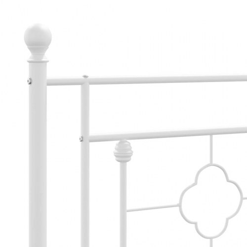 Sengeramme med sengegavl 100x200 cm - metal, hvid