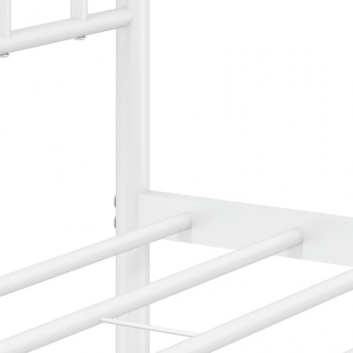 Sengeramme med sengegavl 140x190 cm - metal, hvid