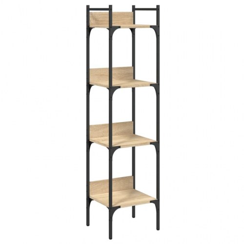 Bogreol med 4 hylder 35x30x138,5 cm konstrueret træ sonoma-eg