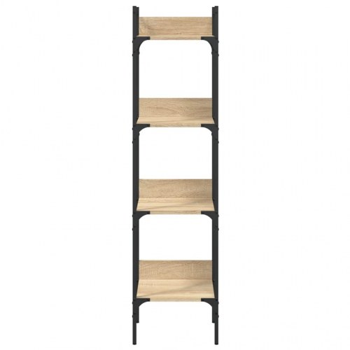 Bogreol med 4 hylder 35x30x138,5 cm konstrueret træ sonoma-eg