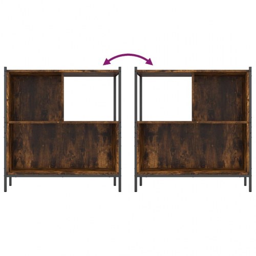 Bogreol 72x28x77,5 cm konstrueret træ røget egetræsfarve