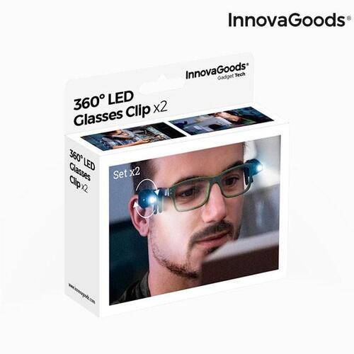 360º LED Clips til Briller (Pakke med 2)