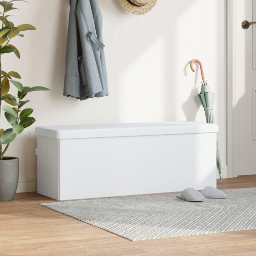 Foldbar opbevaringsbænk i PVC - hvid, 110 × 38 × 38 cm