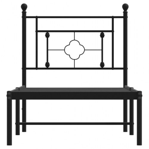 Sengeramme med sengegavl 80×200 cm - metal, sort