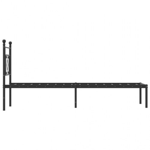 Sengeramme med sengegavl 80×200 cm - metal, sort