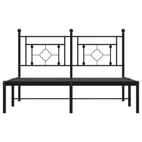 Sengeramme med sengegavl 140×190 cm - metal, sort