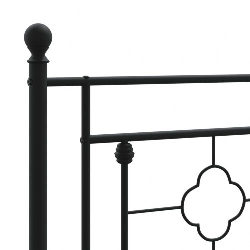 Sengeramme med sengegavl 140×190 cm - metal, sort
