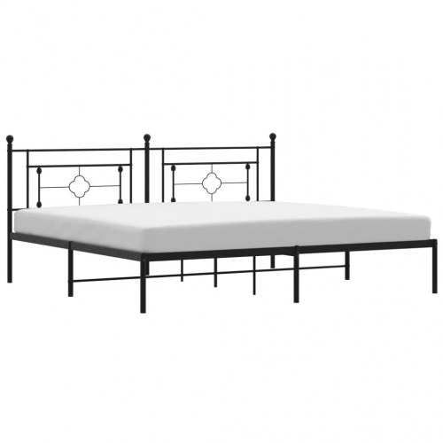 Sengeramme med sengegavl 193×203 cm - metal, sort