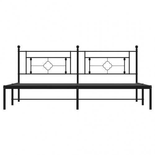 Sengeramme med sengegavl 193×203 cm - metal, sort