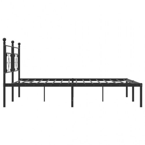 Sengeramme med sengegavl 193×203 cm - metal, sort