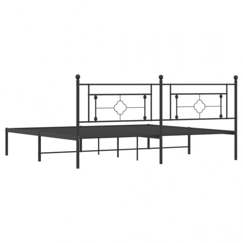 Sengeramme med sengegavl 193×203 cm - metal, sort