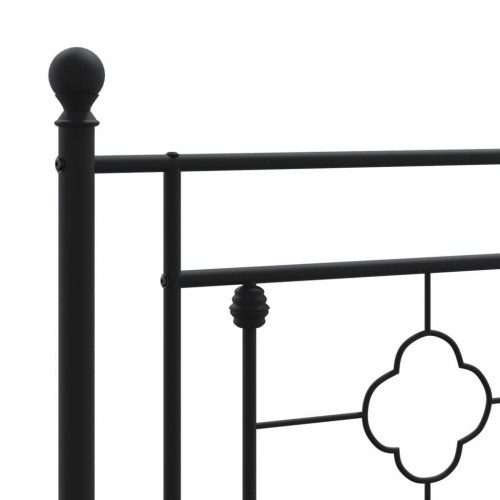 Sengeramme med sengegavl 193×203 cm - metal, sort