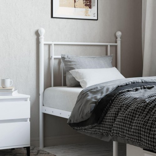 Sengegavl i metal 75 cm - hvid