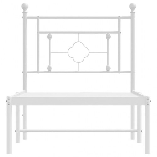 Sengeramme med sengegavl 80×200 cm - metal, hvid