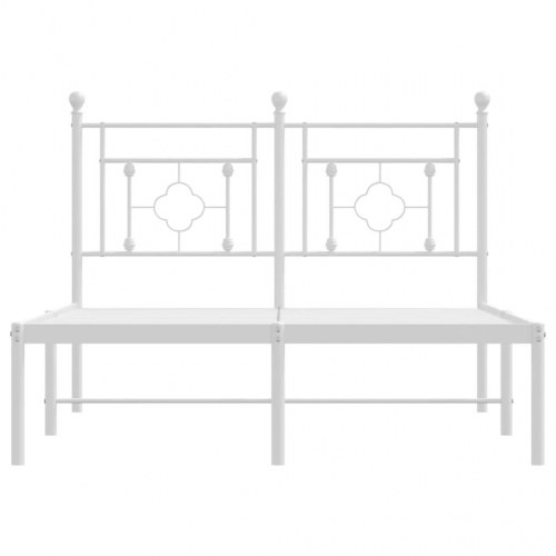 Sengeramme med sengegavl 120×190 cm - metal, hvid