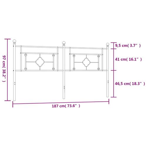 Sengegavl 180 cm metal sort