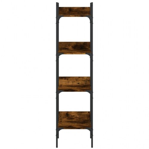 Bogreol med 4 hylder - 35×30×138,5 cm - konstrueret træ i røget eg