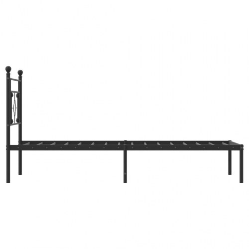 Sengeramme med sengegavl 90×190 cm - metal, sort