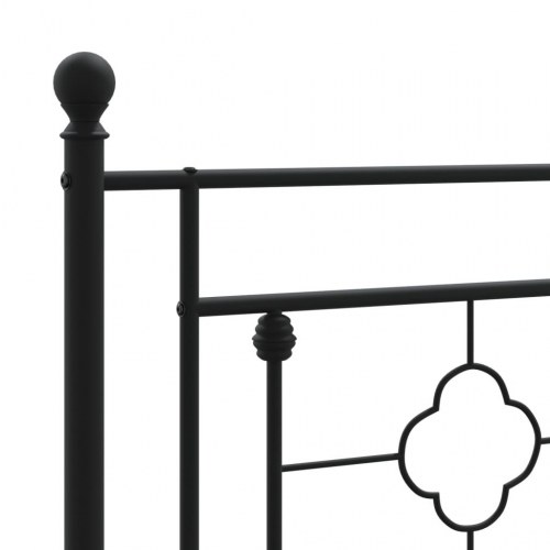 Sengeramme med sengegavl 135×190 cm - metal, sort