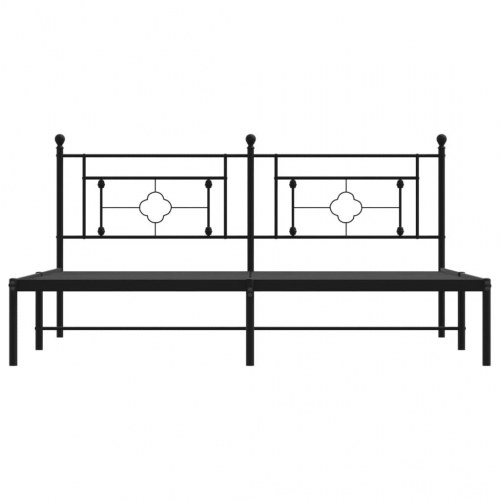 Sengeramme med sengegavl 183 × 213 cm - metal, sort