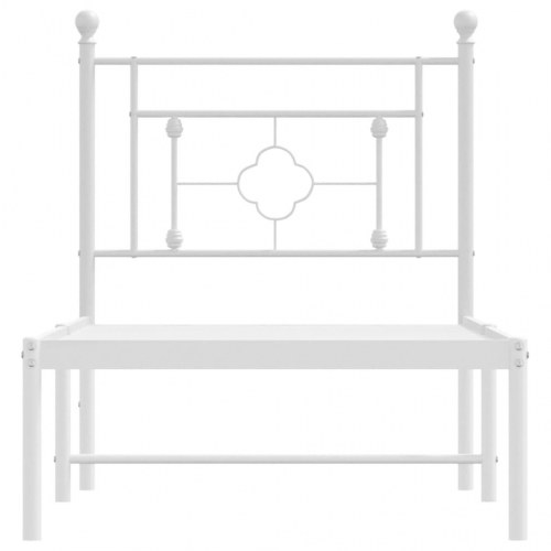 Sengeramme i metal med hovedgærde 75x190 cm - hvid
