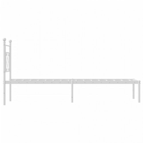 Sengeramme i metal med hovedgærde 75x190 cm - hvid
