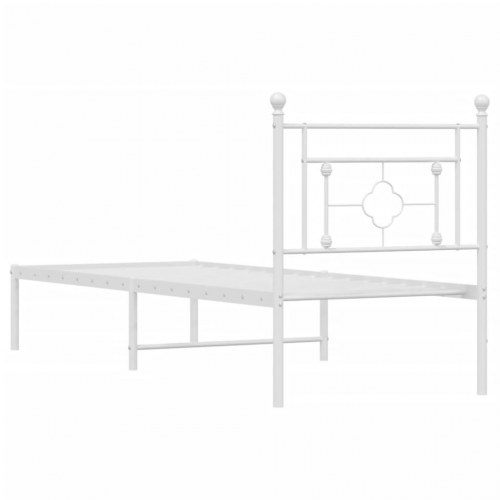 Sengeramme i metal med hovedgærde 75x190 cm - hvid