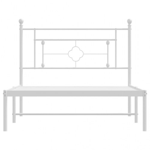 Sengeramme med sengegavl 107x203 cm - metal, hvid