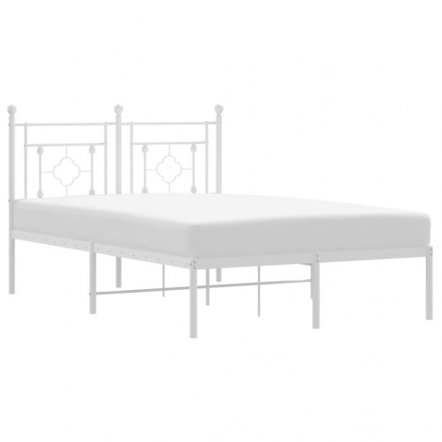 Sengeramme med sengegavl 120x200 cm - metal, hvid