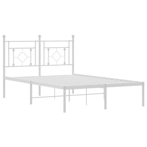 Sengeramme med sengegavl 120x200 cm - metal, hvid