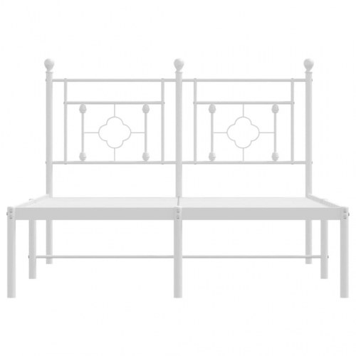 Sengeramme med sengegavl 120x200 cm - metal, hvid