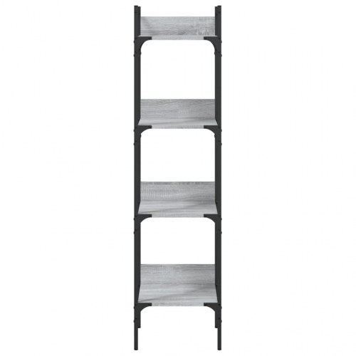 Bogreol med 4 hylder 35 x 30 x 138,5 cm - grå sonoma-eg