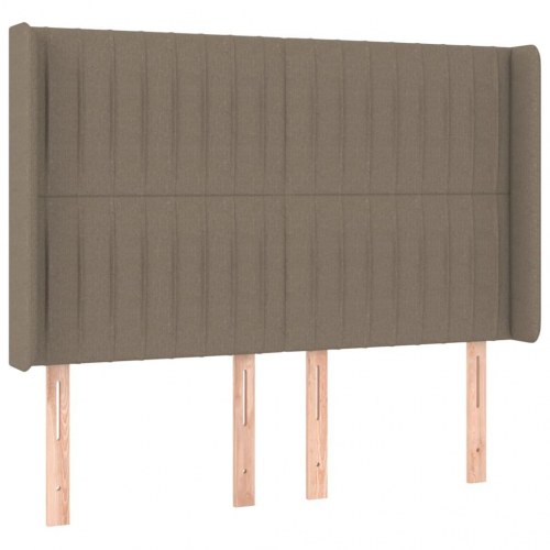 Kontinentalseng med LED-lys 140×190 cm - stof, gråbrun