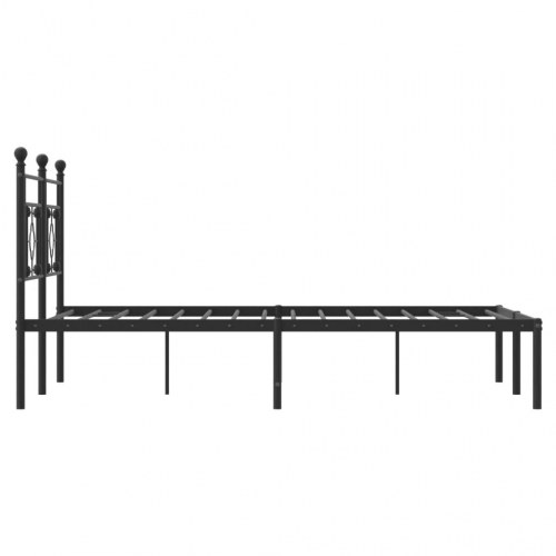 Sengeramme med sengegavl 140x200 cm - metal, sort