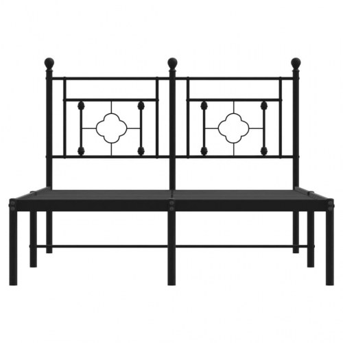 Sengeramme med sengegavl 120x200 cm - metal, sort