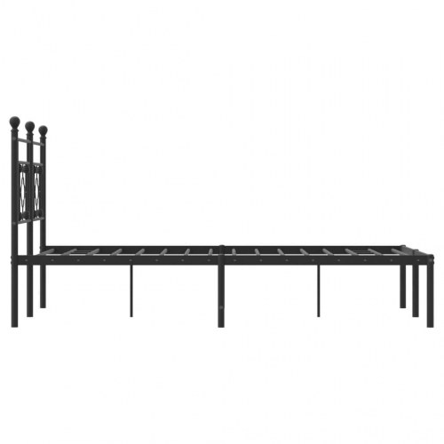 Sengeramme med sengegavl 120x200 cm - metal, sort