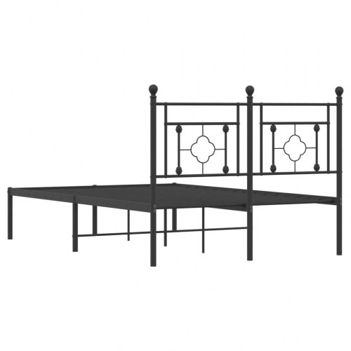 Sengeramme med sengegavl 120x200 cm - metal, sort