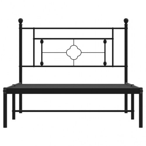 Sengeramme med sengegavl i metal - 107 × 203 cm, sort