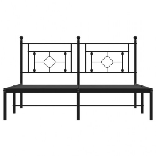 Sengeramme med sengegavl 160x200 cm - metal, sort