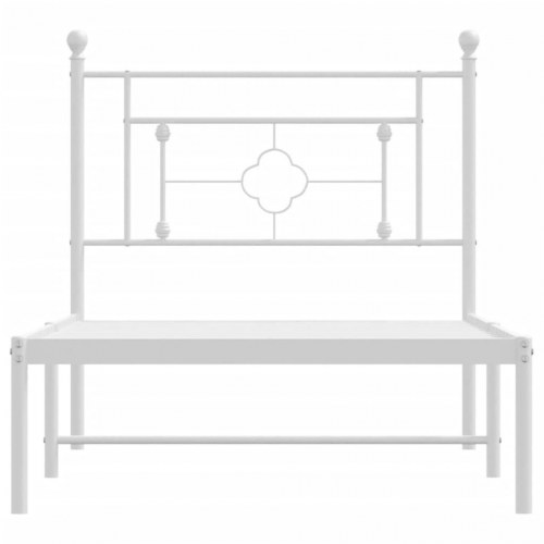 Sengeramme med sengegavl 90x190 cm metal hvid