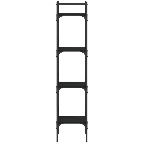 Bogreol med 4 hylder - sort 35 x 30 x 138,5 cm
