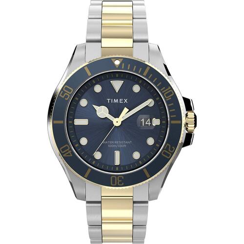 Timex Harborside Coast herreur 43 mm - blå skive, stållænke