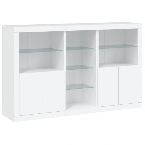 Skænk med LED-lys - 162×37×100 cm, hvid
