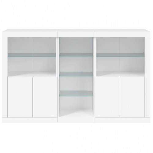 Skænk med LED-lys - 162×37×100 cm, hvid