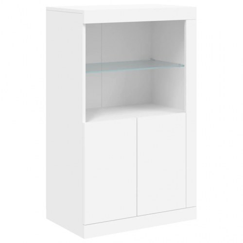 Skænk med LED-lys - 162×37×100 cm, hvid