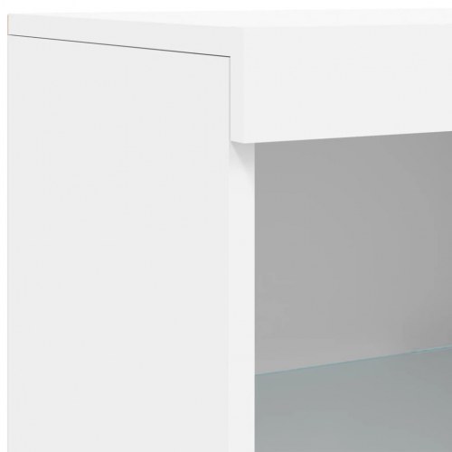 Skænk med LED-lys - 162×37×100 cm, hvid