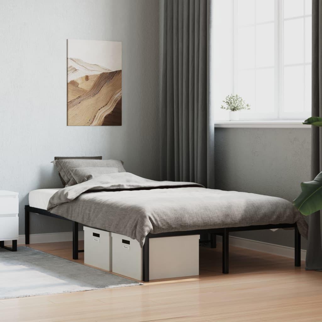 Sengeramme i metal - 120 x 190 cm, sort