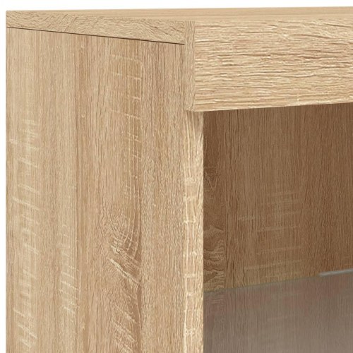 Skænk med LED-lys 162×37×100 cm - sonoma-eg